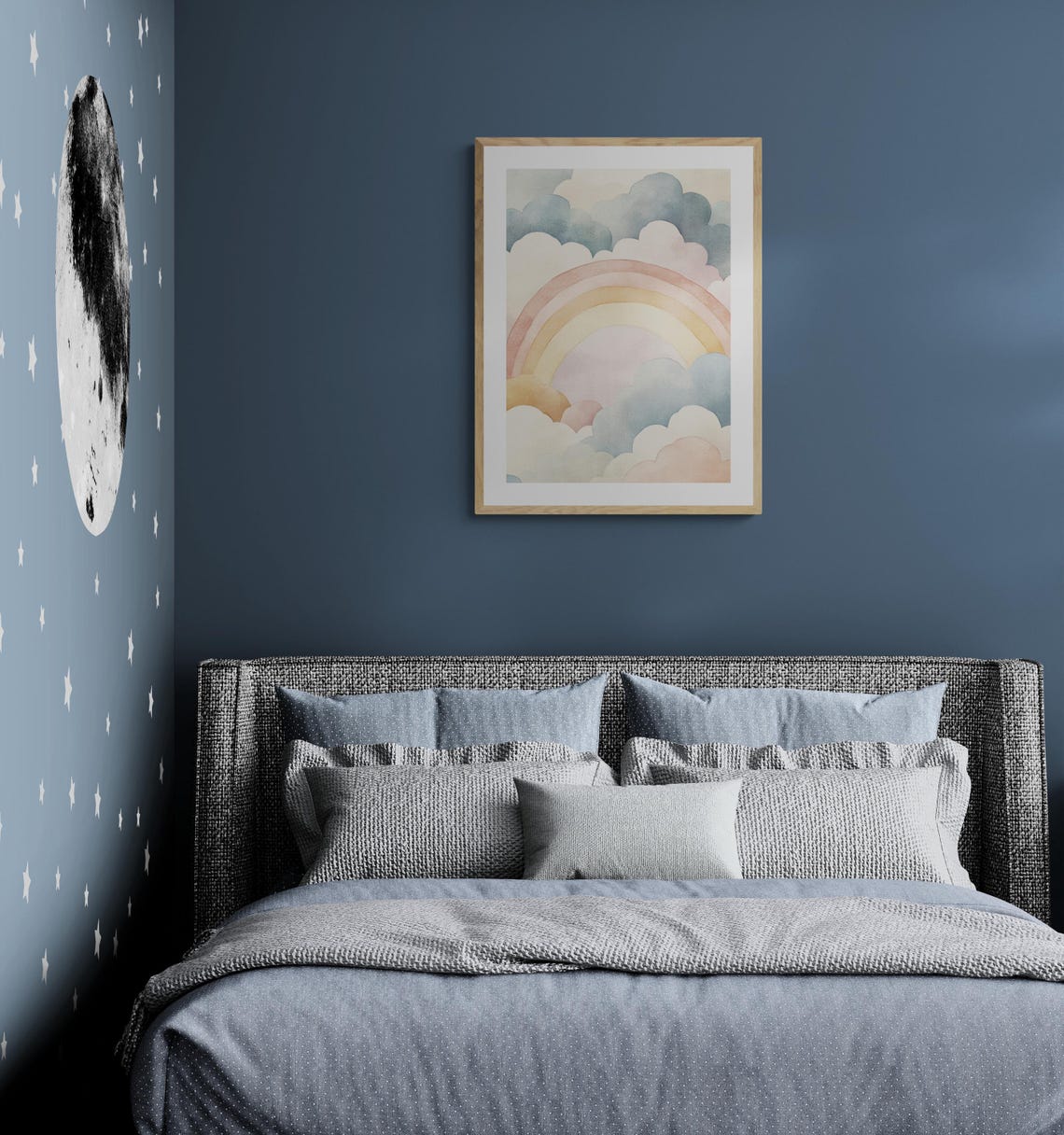 Rainbow Dreams Art Print Pastel Nursery Decor Hand Drawn Illustration Kids Room Wall Art - Image 3