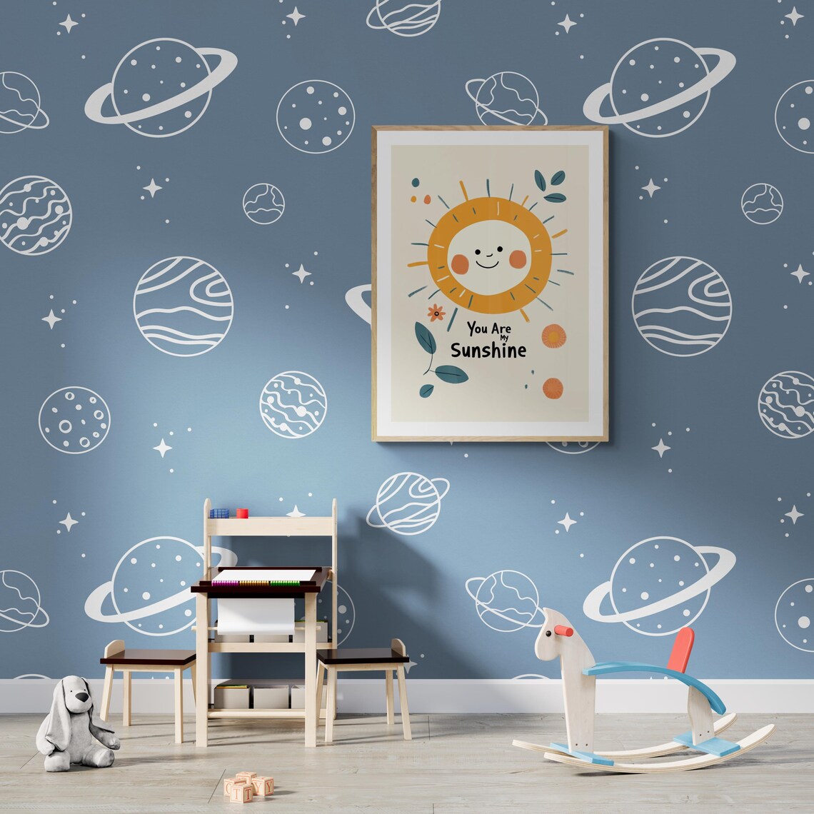 You Are My Sunshine Smiling Sun Quote Kids Nursery Wall Art Poster - Image 2