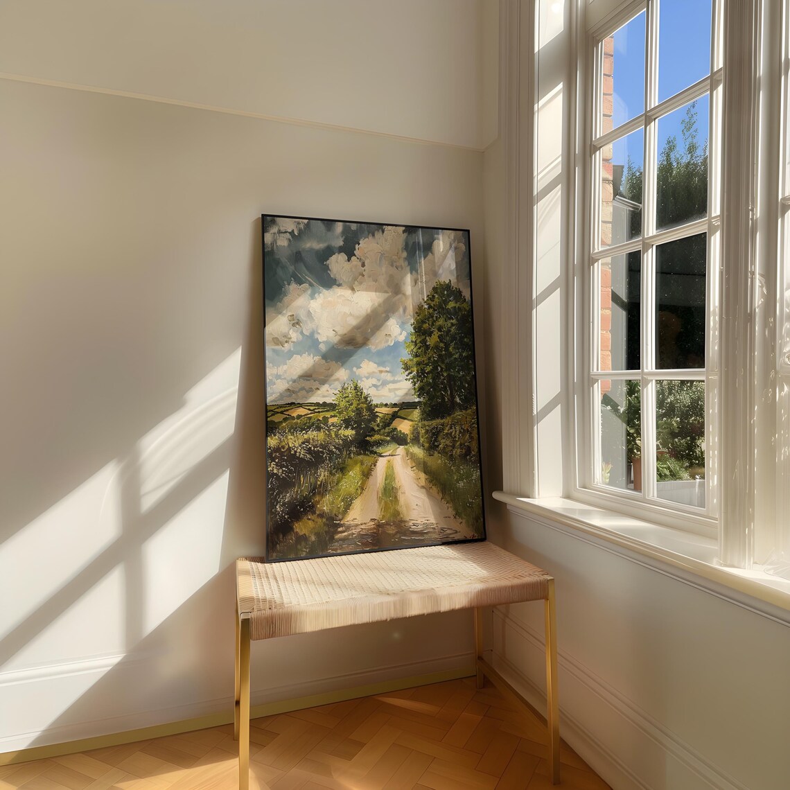 Countryside Landscape Art Print, English Fields - Image 4