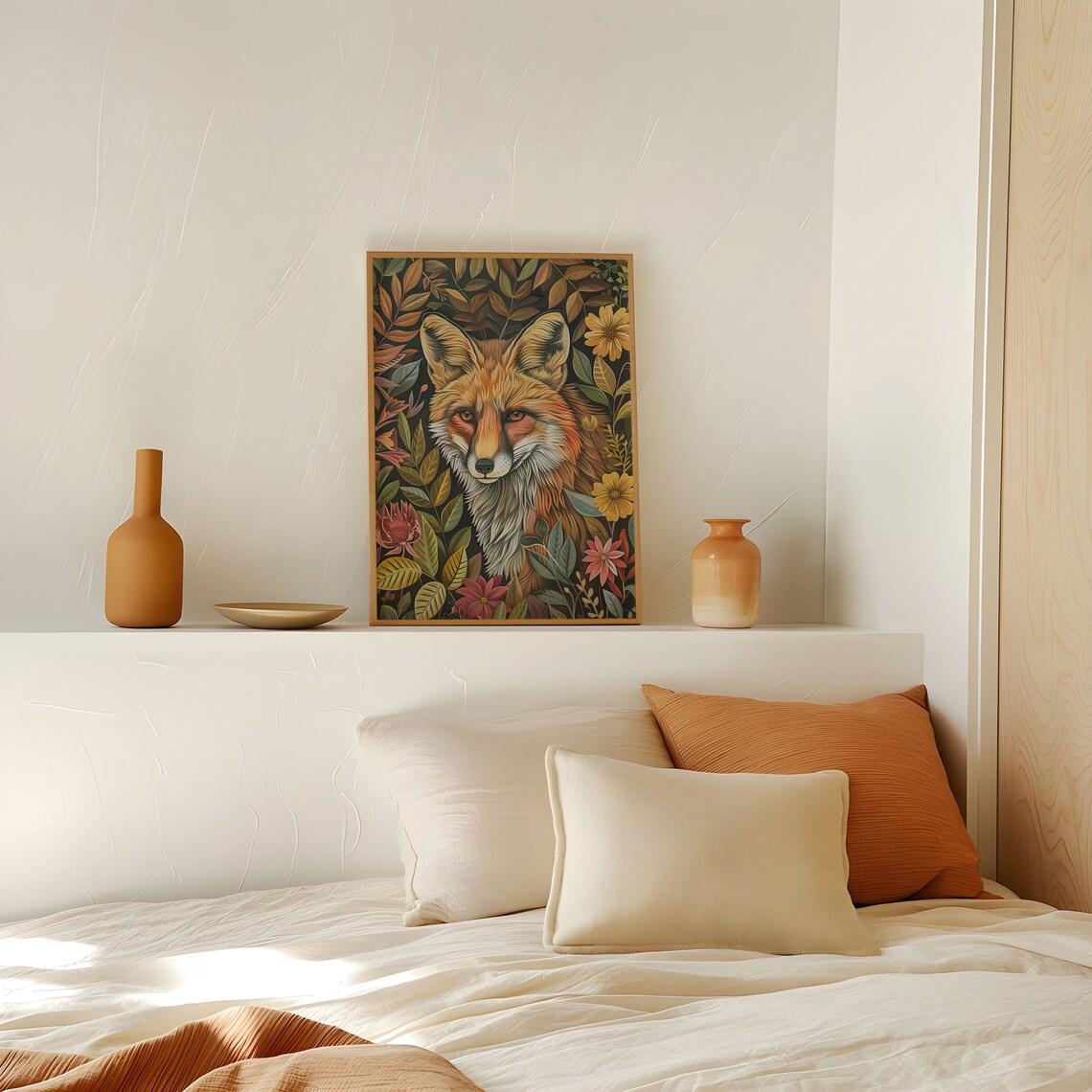 Botanical Fox William Morris Style Art Print - Image 2