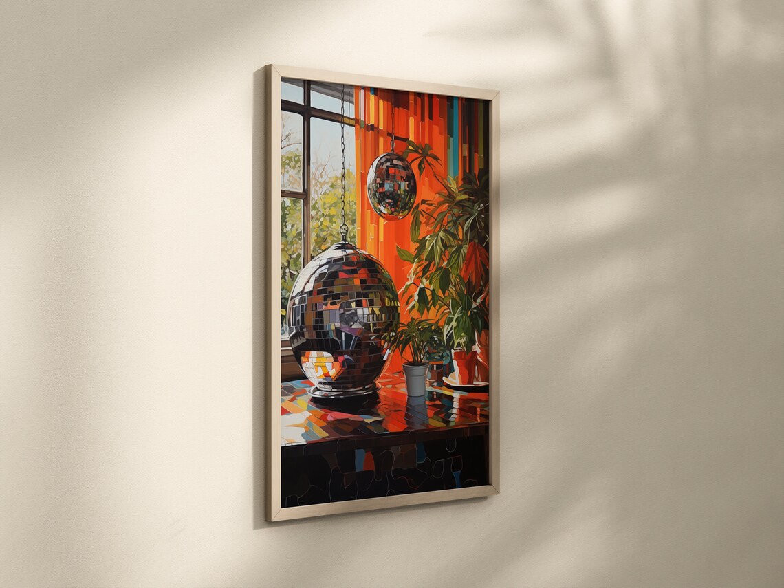 Disco Ball Mirrorball Retro 70s Style Art Print - Image 2