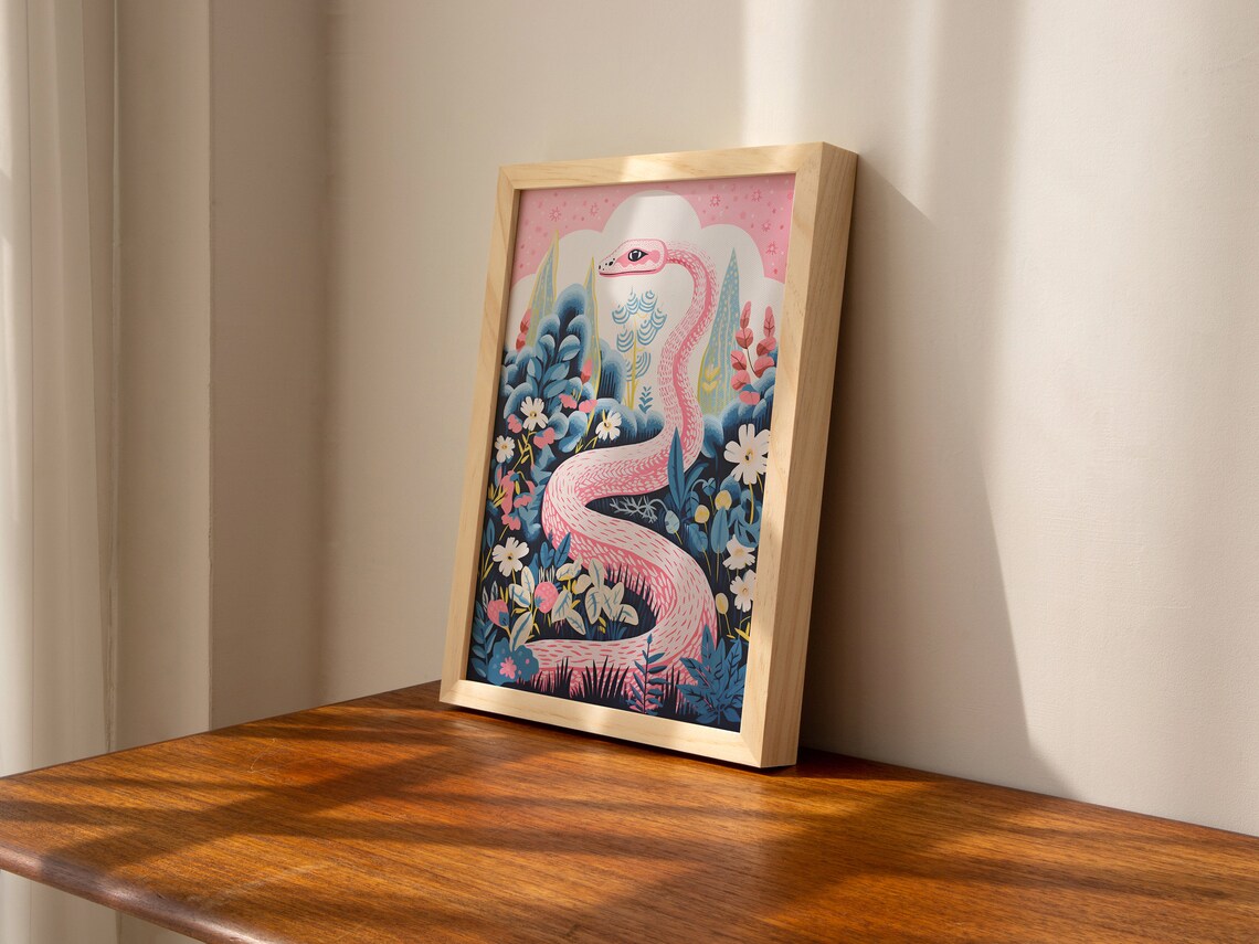 Snake Pastel Botanical Jungle Art Print, Kids Nursery Decor - Image 4