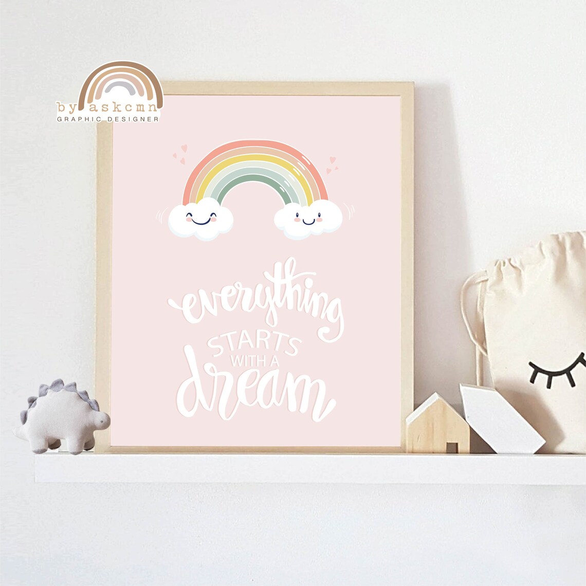 Baby Room Poster Nursery Print Art Neutral Rainbow Print Neutral Rainbow Art Neutral Rainbow Boho Rainbow Art Boho Nursery Print - Image 4