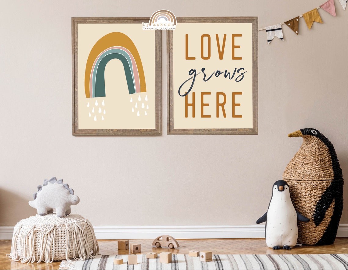 Rainbow Wall Decor Print Baby Room Poster Living Room Art Print Wall Art Print Boho Wall Art Kid Room Poster Rainbow Boho Nursery Print - Image 4
