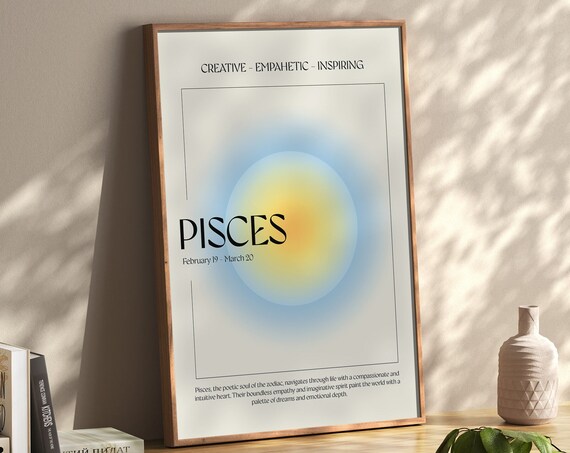 Pisces Art Print Zodiac Aura Poster A5 To A2 Sizes