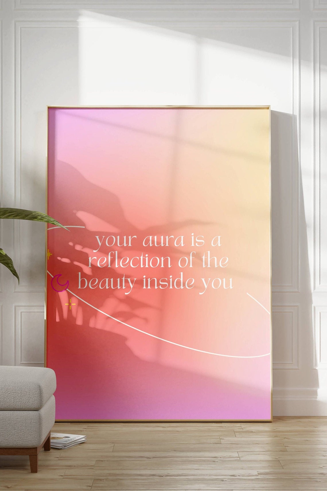 Your Aura Is A Reflection Of Beauty Aura Gradient Quote Poster