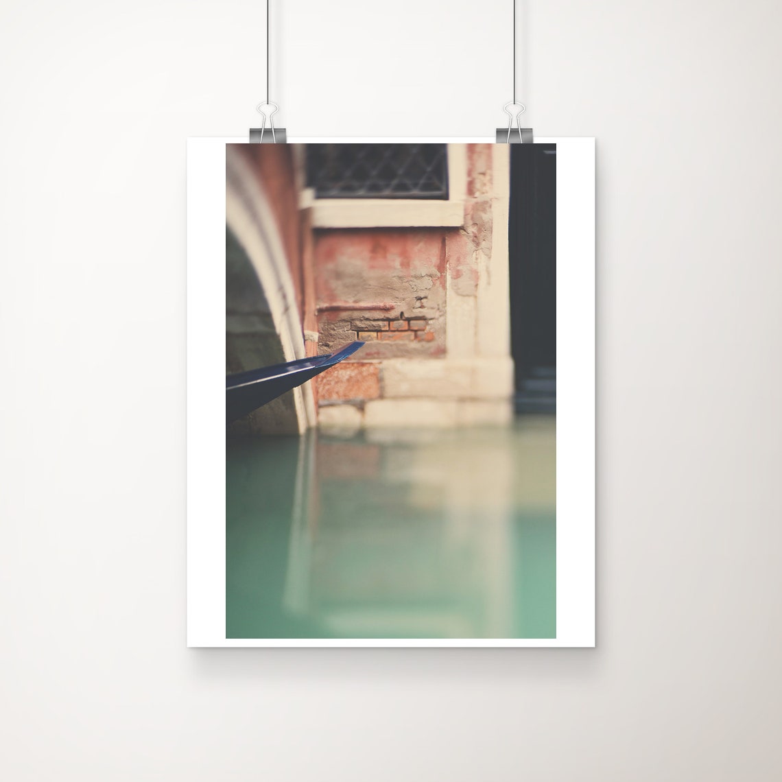 Venice Italy Gondola Bow Weathered Canal Building Photo Poster