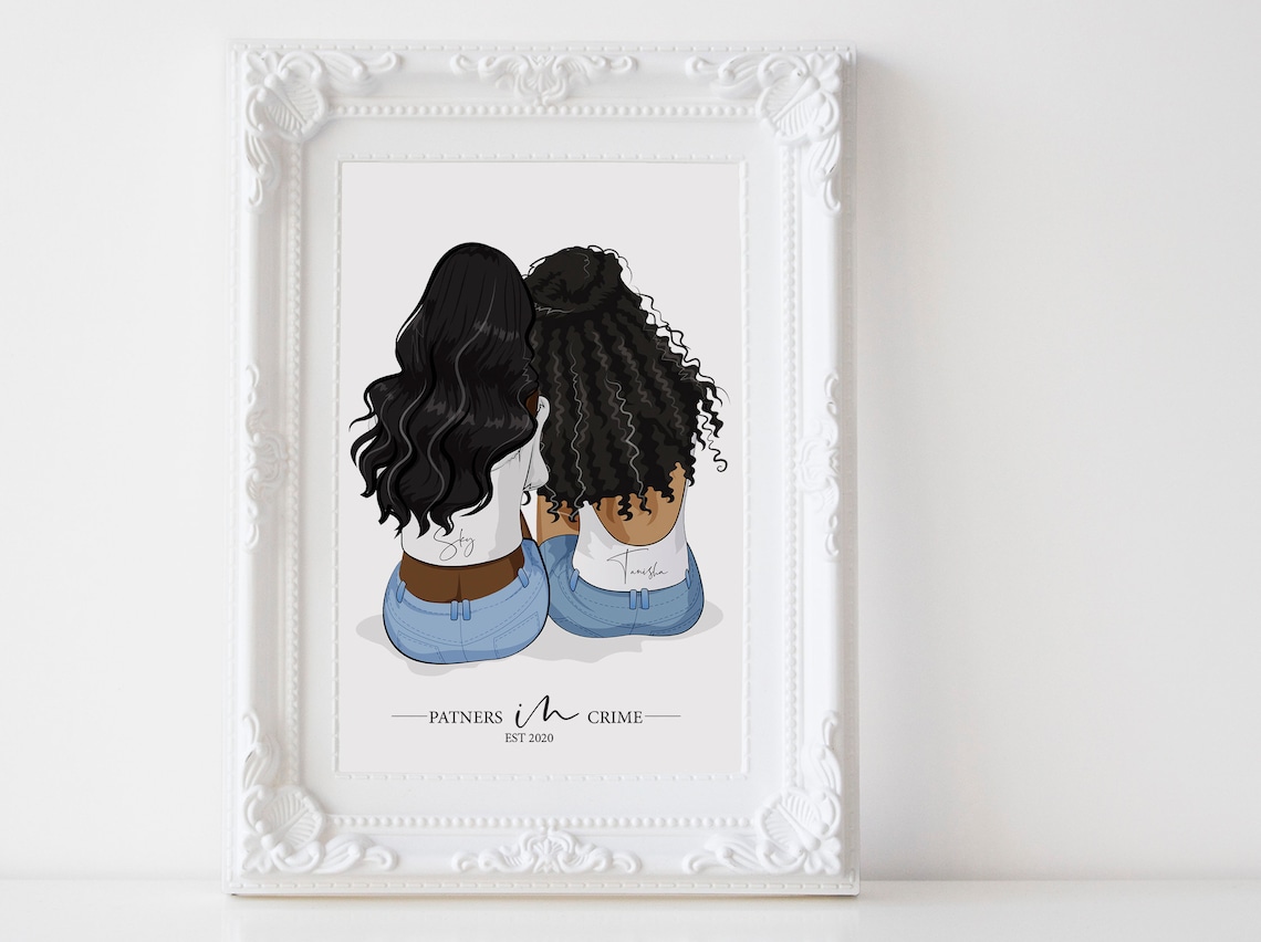 Personalised Best Friend Illustration Art Print - Image 3