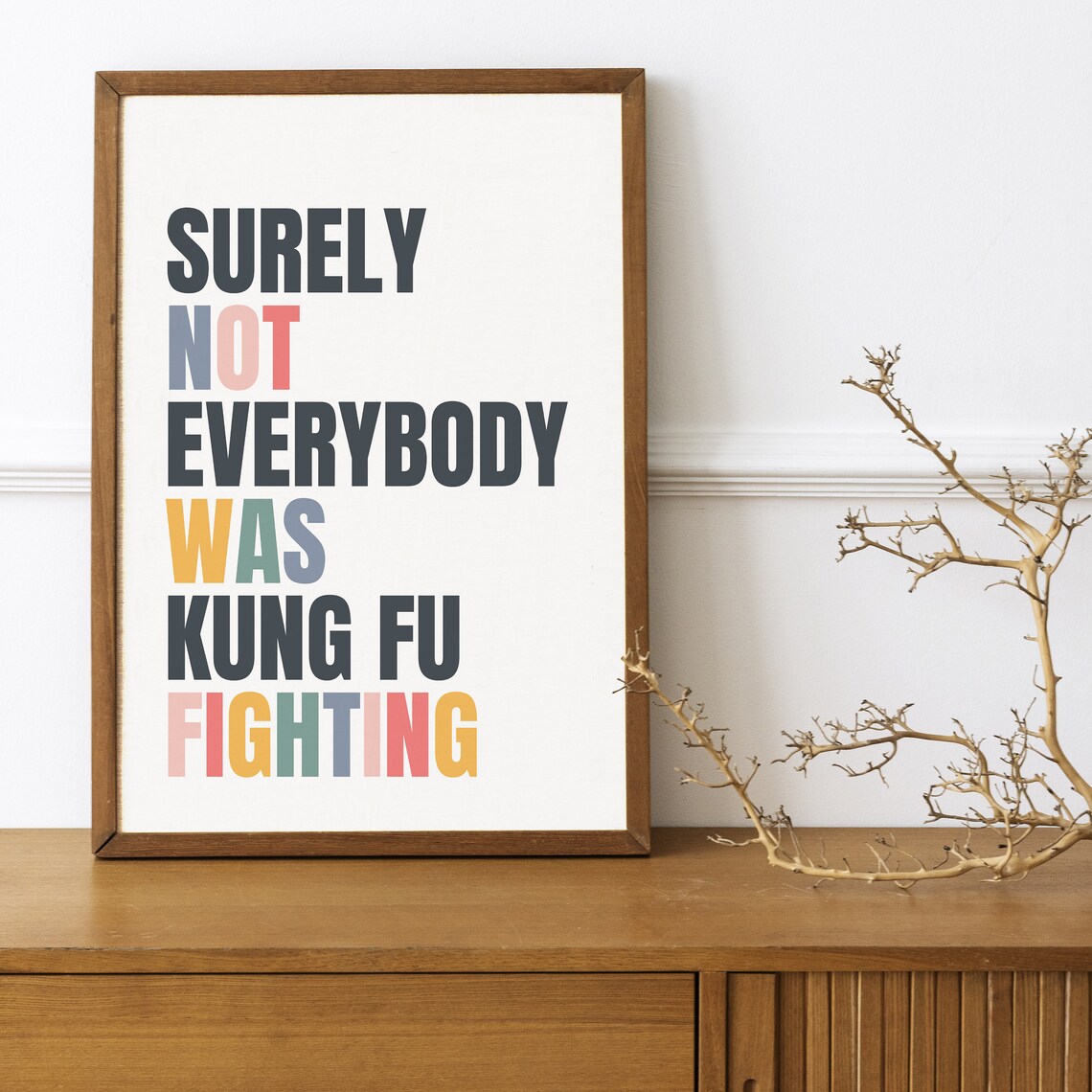 Kung Fu Fighting Funny Typography Art Print - Image 3