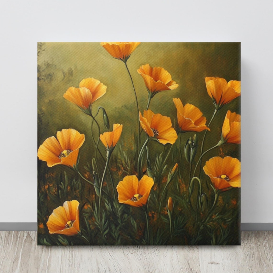 California Poppy Print Large Painting Print Flower Wall Art Nature Art California Poppy Painting Print Large Wall Art