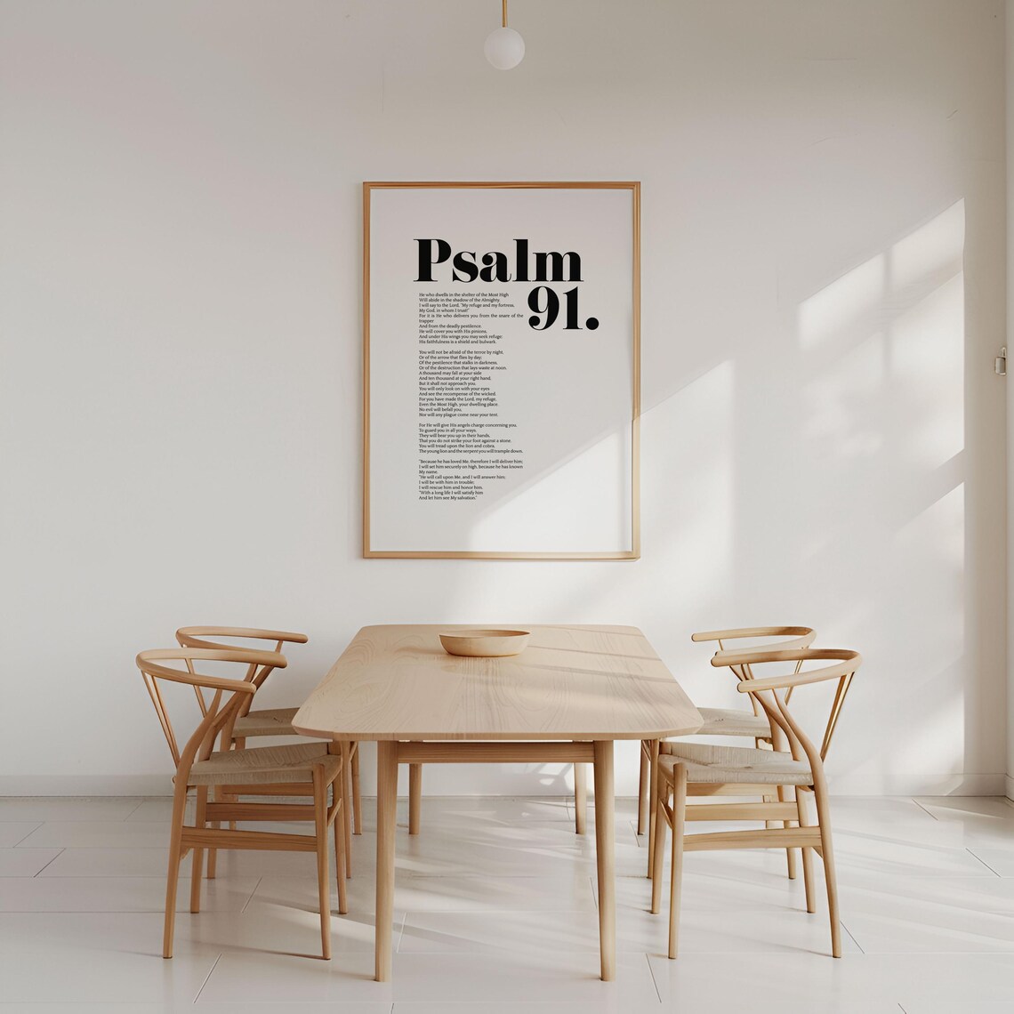 Psalm 91 NASB 95 Scripture Poster, Modern Typography - Image 2