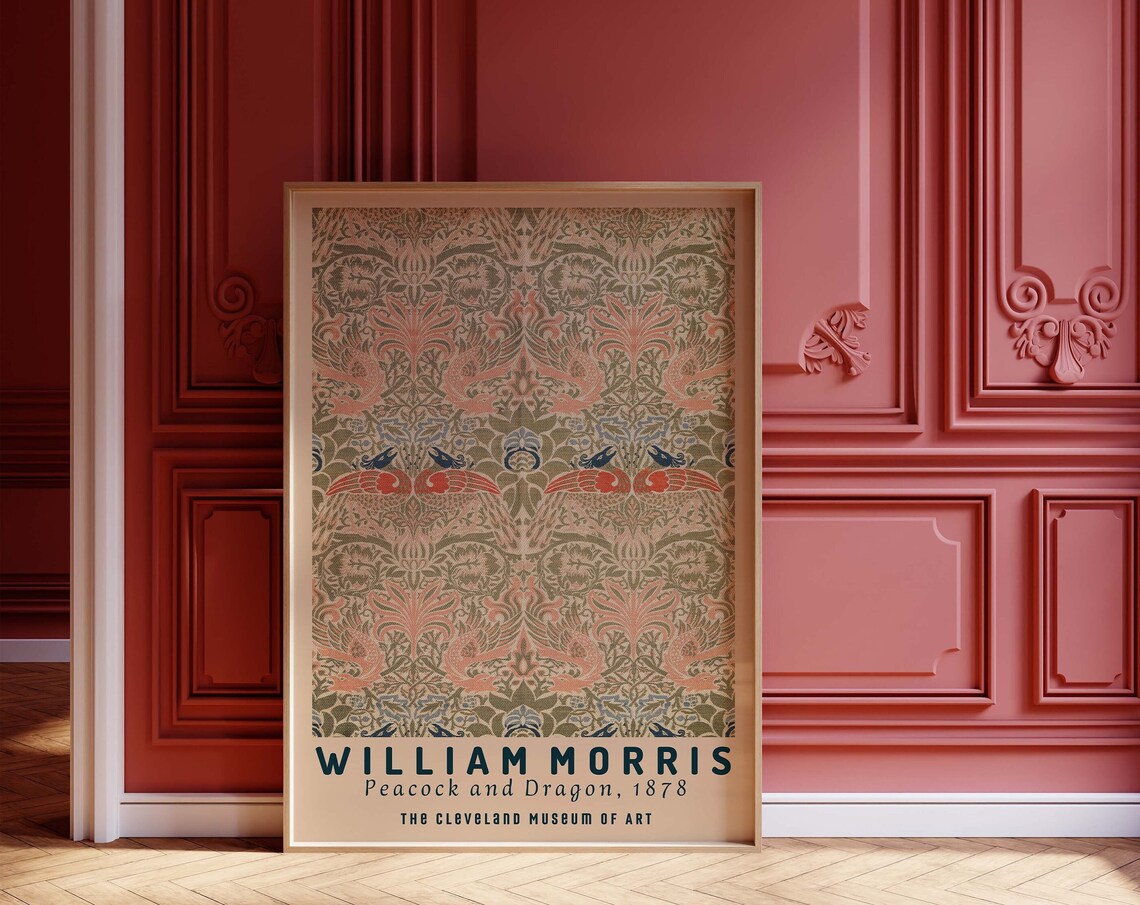 William Morris Peacock and Dragon 1878 Museum Repro Wall Art