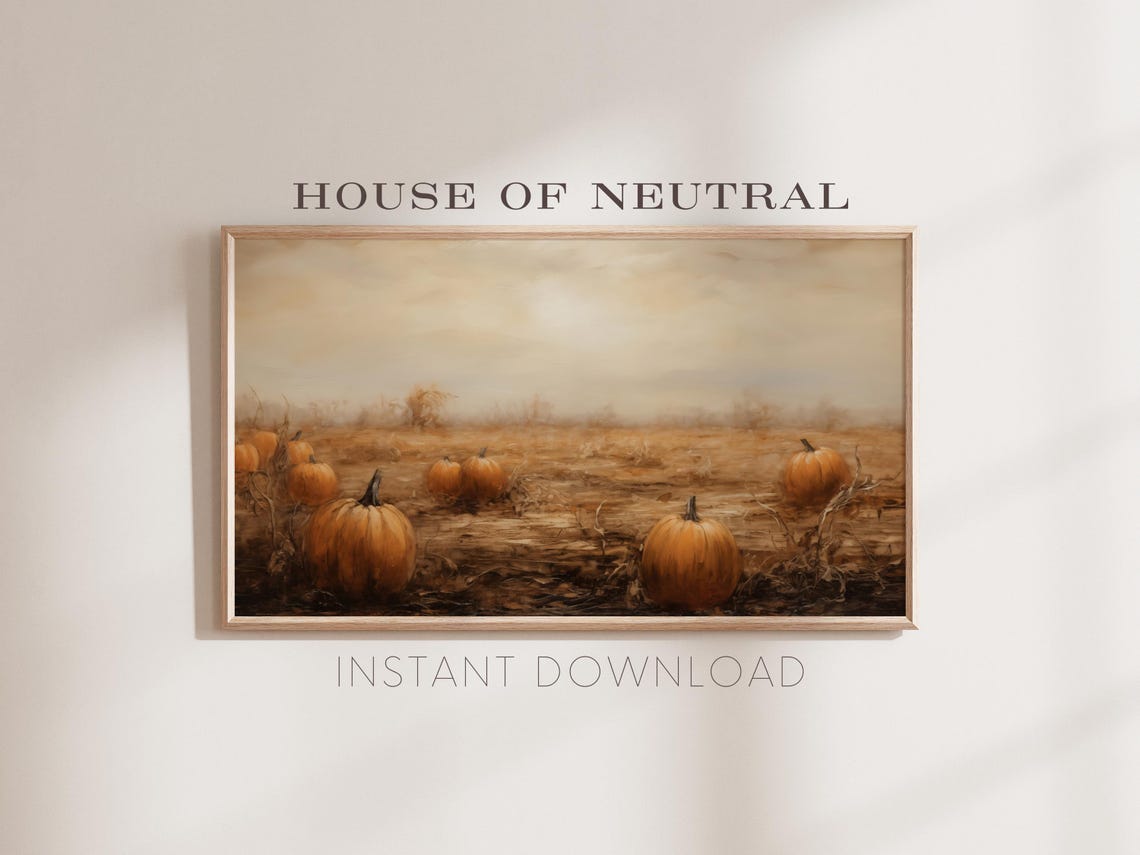 Frame Tv Art Pumpkins Moody Fall Tv Art Rustic Fall Landscape Vintage Autumn Field Autumn Fall Thanksgiving 169 Ratio Tv14 - Image 2