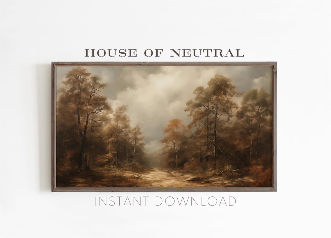 Frame Tv Art Fall Landscape Fall Forest Dark Moody Tv Art Rustic Fall Vintage Autumn Thanksgiving Cottage Core 169 Ratio Tv10