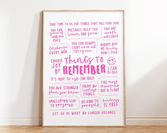 Things To Remember Inspirational Quote Art Print