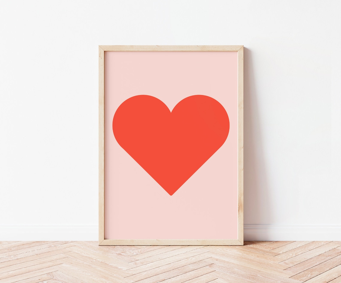 Love Heart Typography Print, Kids Room Decor