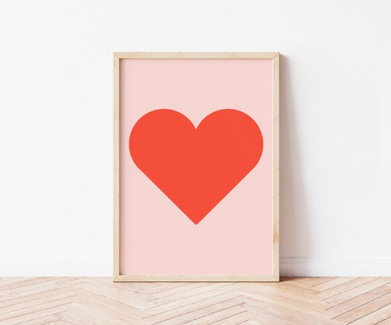 Love Heart Typography Print, Kids Room Decor