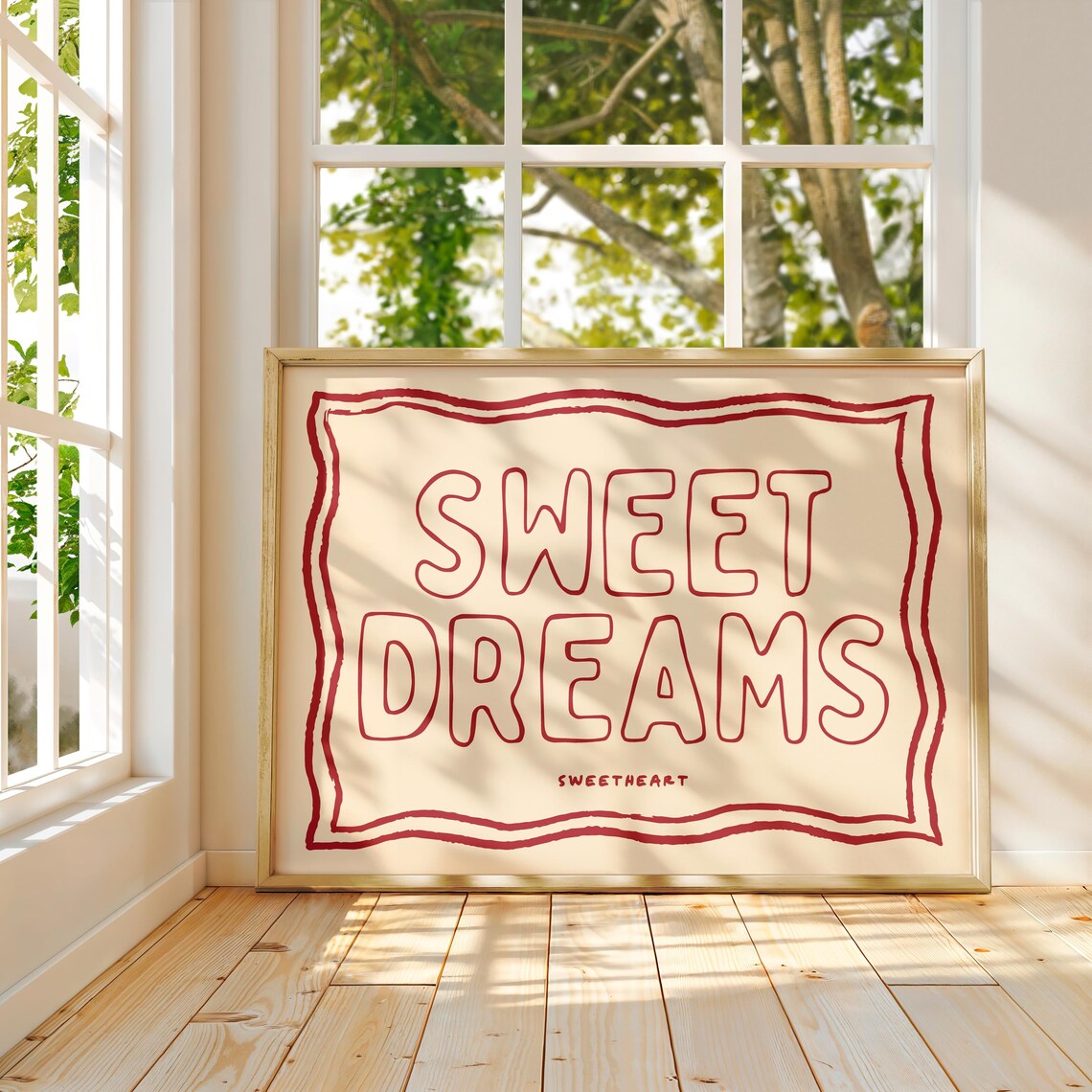 Sweet Dreams Sweetheart Bedroom Poster, Maximalist