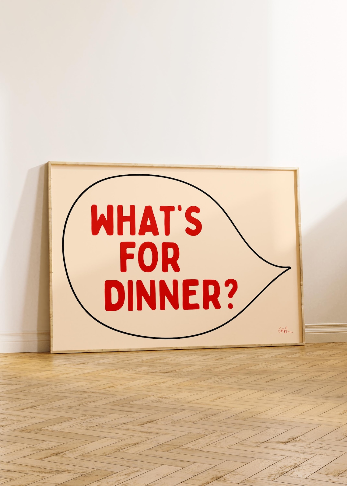 Whats For Dinner Art Print, Nostalgic Kitchen