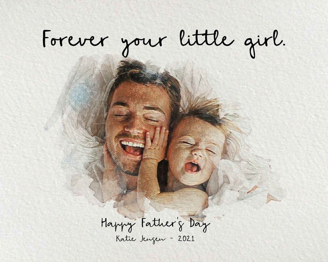Personalized Fathers Day Gift, Custom Dad Portrait - Image 2
