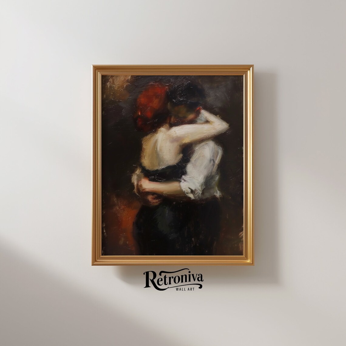 Dancing Couple Vintage Oil Painting Art Print - Image 2