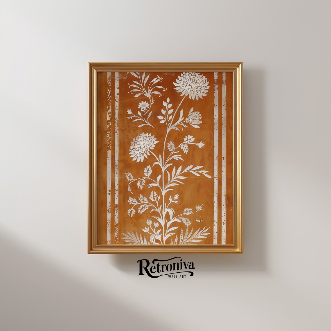 Burnt Orange Textile Vintage Botanical Art Print - Image 2