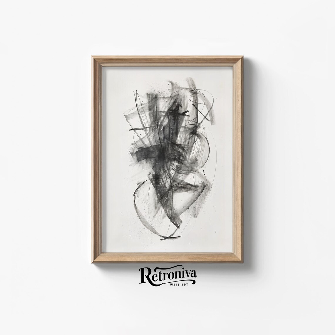 Minimalist Abstract Sketch Art Print, Neutral Decor
