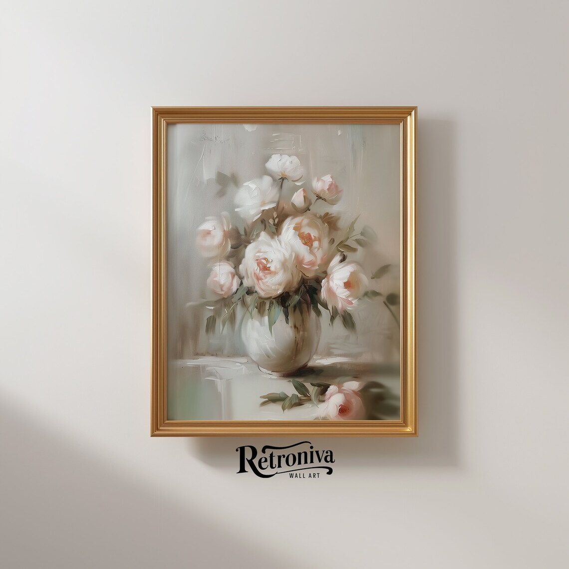Vintage Flowers Botanical Still Life Painting Peony Painting Vintage Wall Art Decor Roses Oil Painting Retroniva Art Btn 001 - Image 2