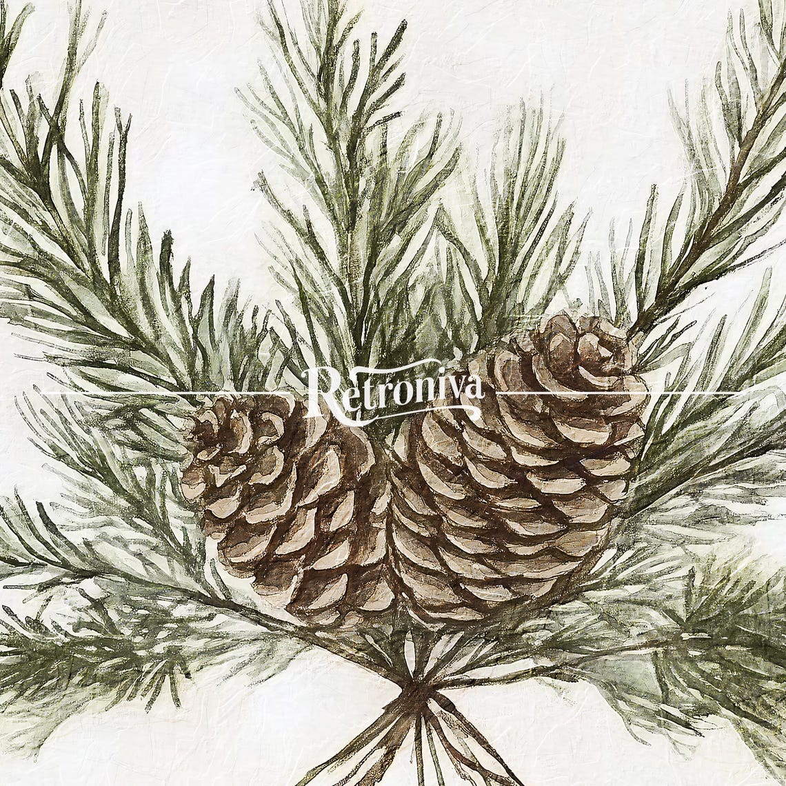 Winter Botanical Watercolor Of Pine Branches And Pinecones Poster - Image 7