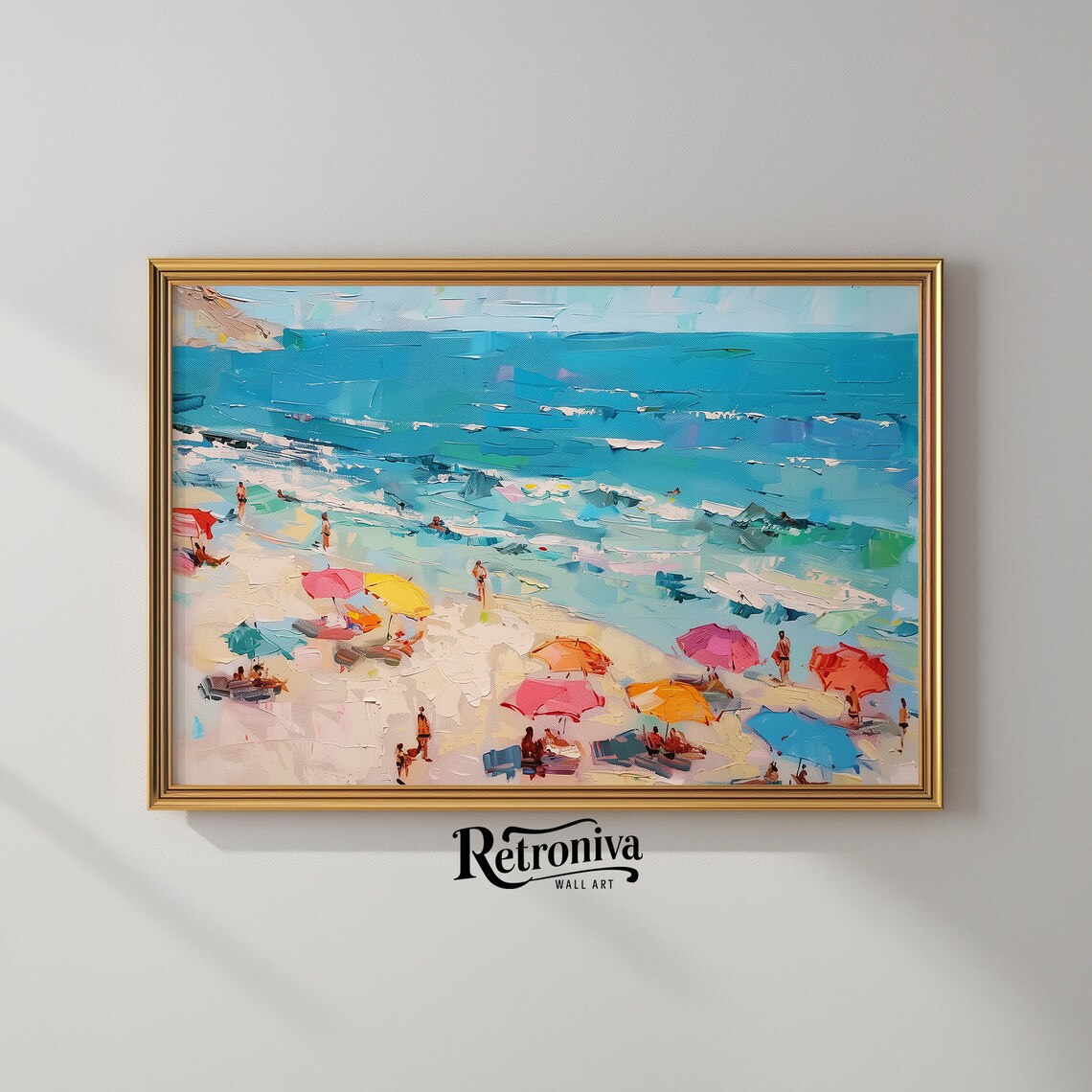 Summer Beach Oil Painting Coastal Art Print - Image 2