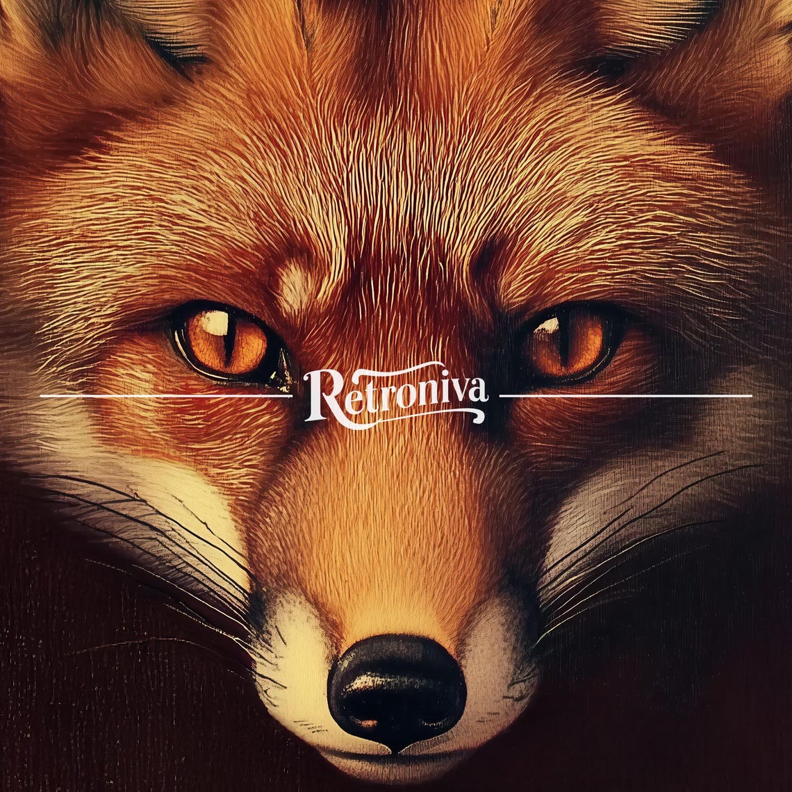 Moody Red Fox Portrait Against A Dark Background Oil Painting Poster - Image 7