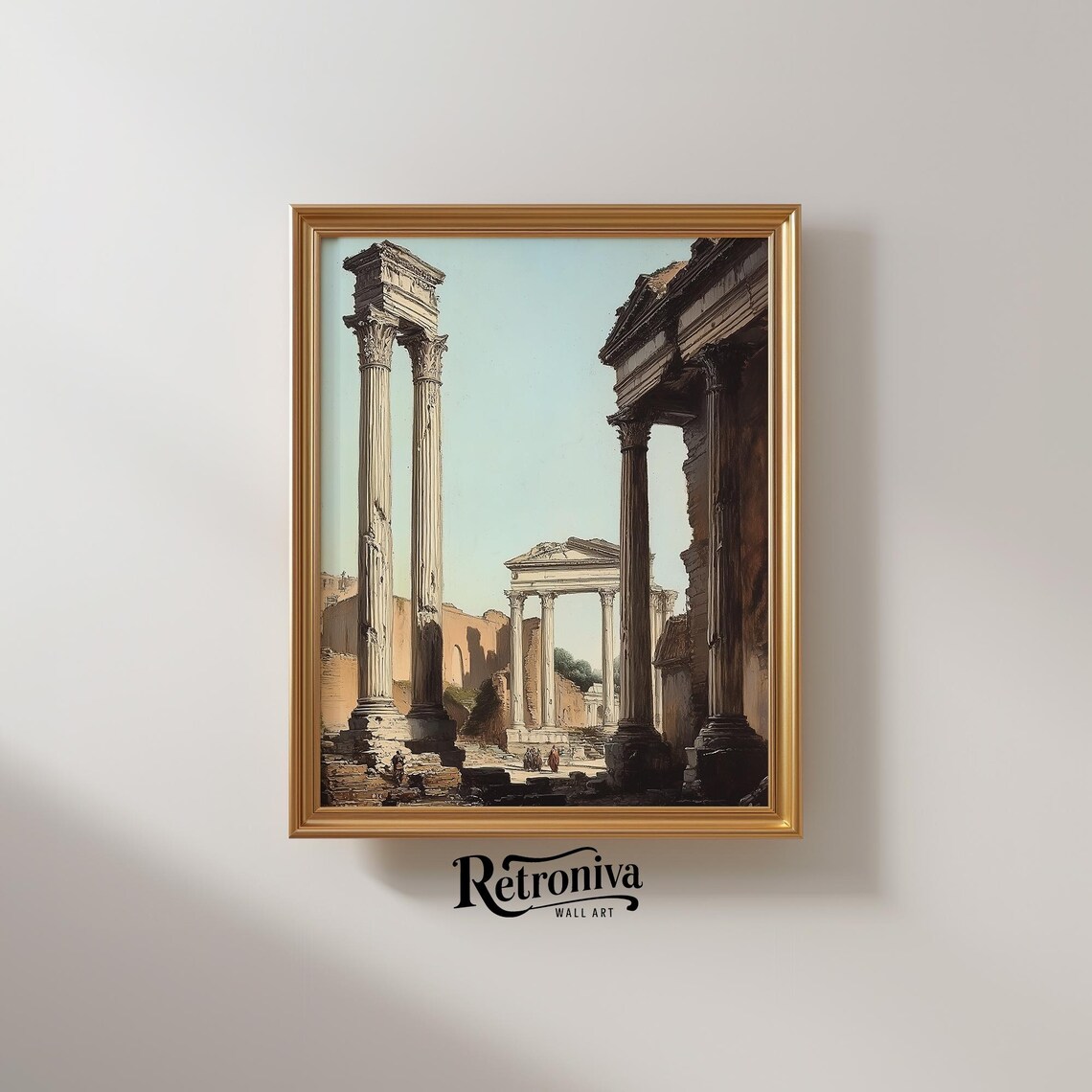 Ancient City Architecture Landscape Vintage Art Print