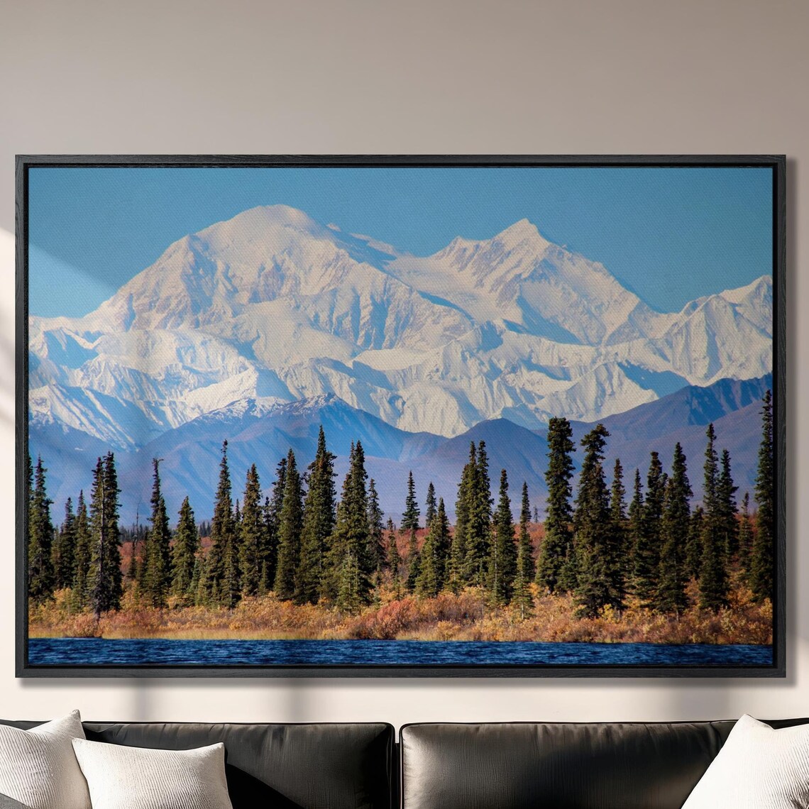 Denali Panoramic Nature Art Print, Alaska Landscape