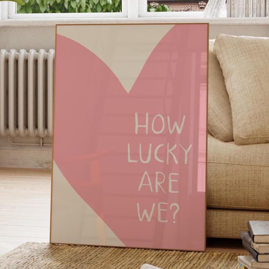 How Lucky Are We Heart Typography Art Print