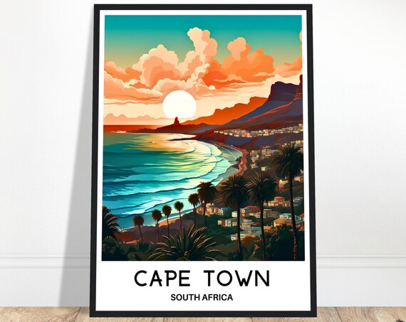 Cape Town Travel Poster Cape Town Travel Print Cape Town Art Print South Africa Travel Gift Cape Town South Africa Art Print Cape Town Gift