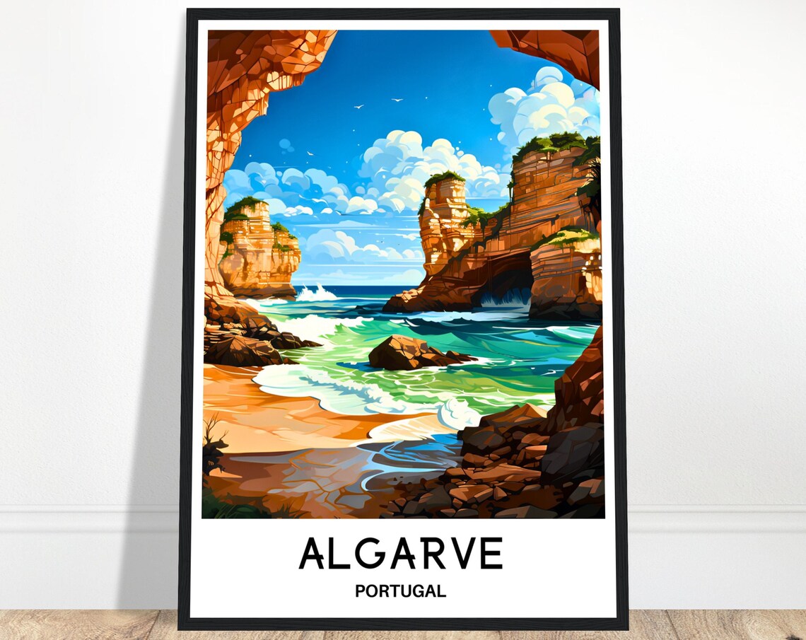 Algarve Travel Poster, Portugal Wall Decor