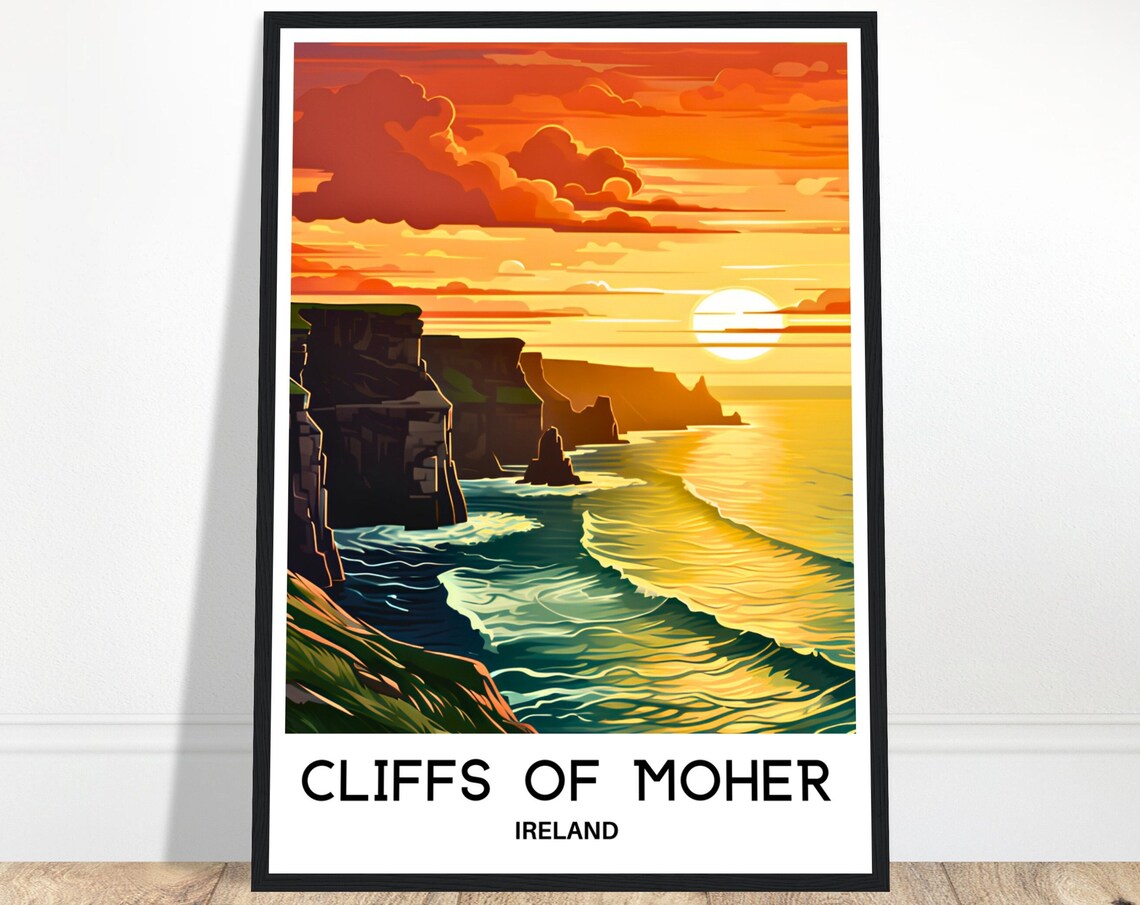 Cliffs Of Moher Travel Poster, Ireland Travel Art