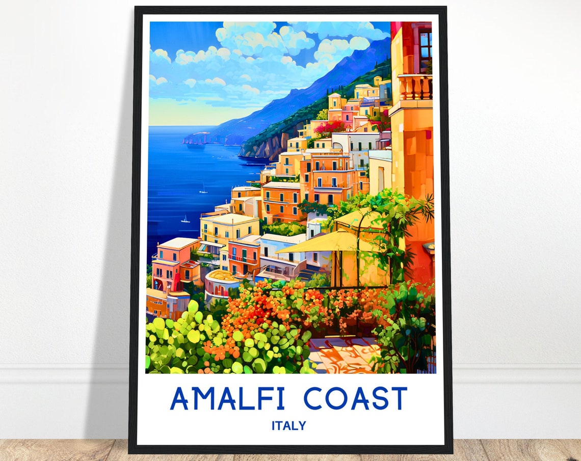 Amalfi Travel Poster Amalfi Travel Print Amalfi Coast Wall Art Amalfi Coast Gift Amalfi Coast Italy Wall Decor Italy Painting Artwork