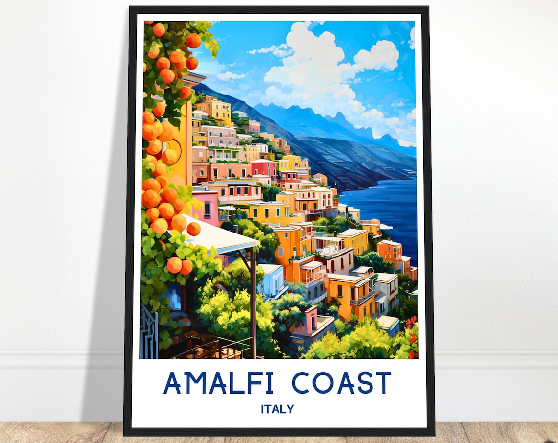 Amalfi Coast Italy Wall Decor Travel Poster