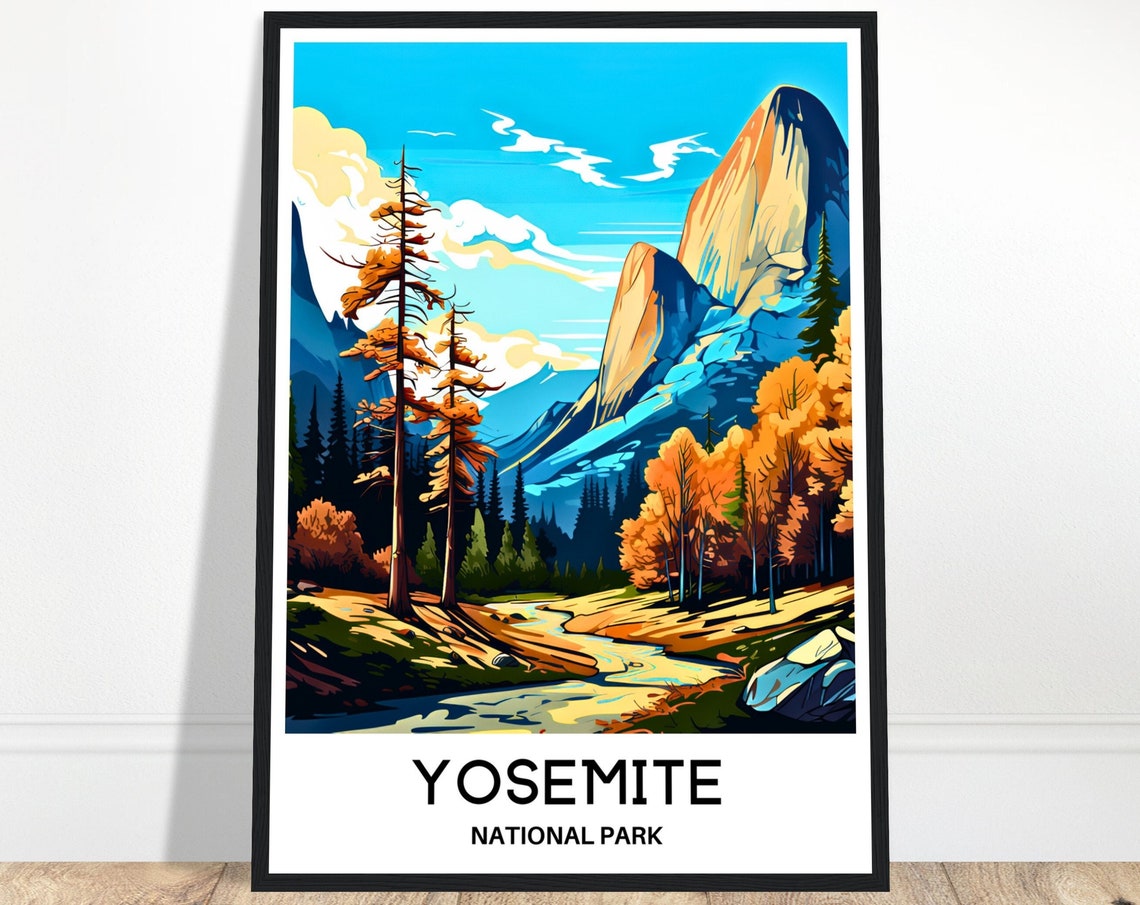 Yosemite Travel Poster Yosemite Travel Print Yosemite Art Print Yosemite Wall Art Yosemite Travel Gift Yosemite National Park Print Art