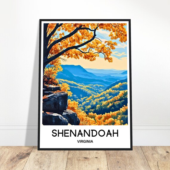 Shenandoah Virginia Autumn Mountain Vista Overlook Travel Art Poster