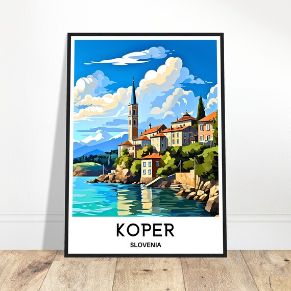 Koper Travel Print Poster Slovenian Art Slovenia Lover Gift Wall Hanging Home Office Decor City Illustration