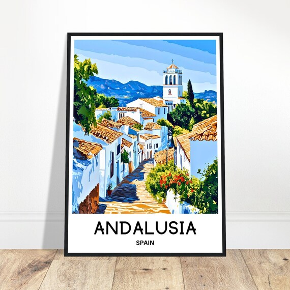 Andalusia Travel Print Poster Spanish Art Spain Lover Gift Wall Hanging Illustration Home Office Desk Decor