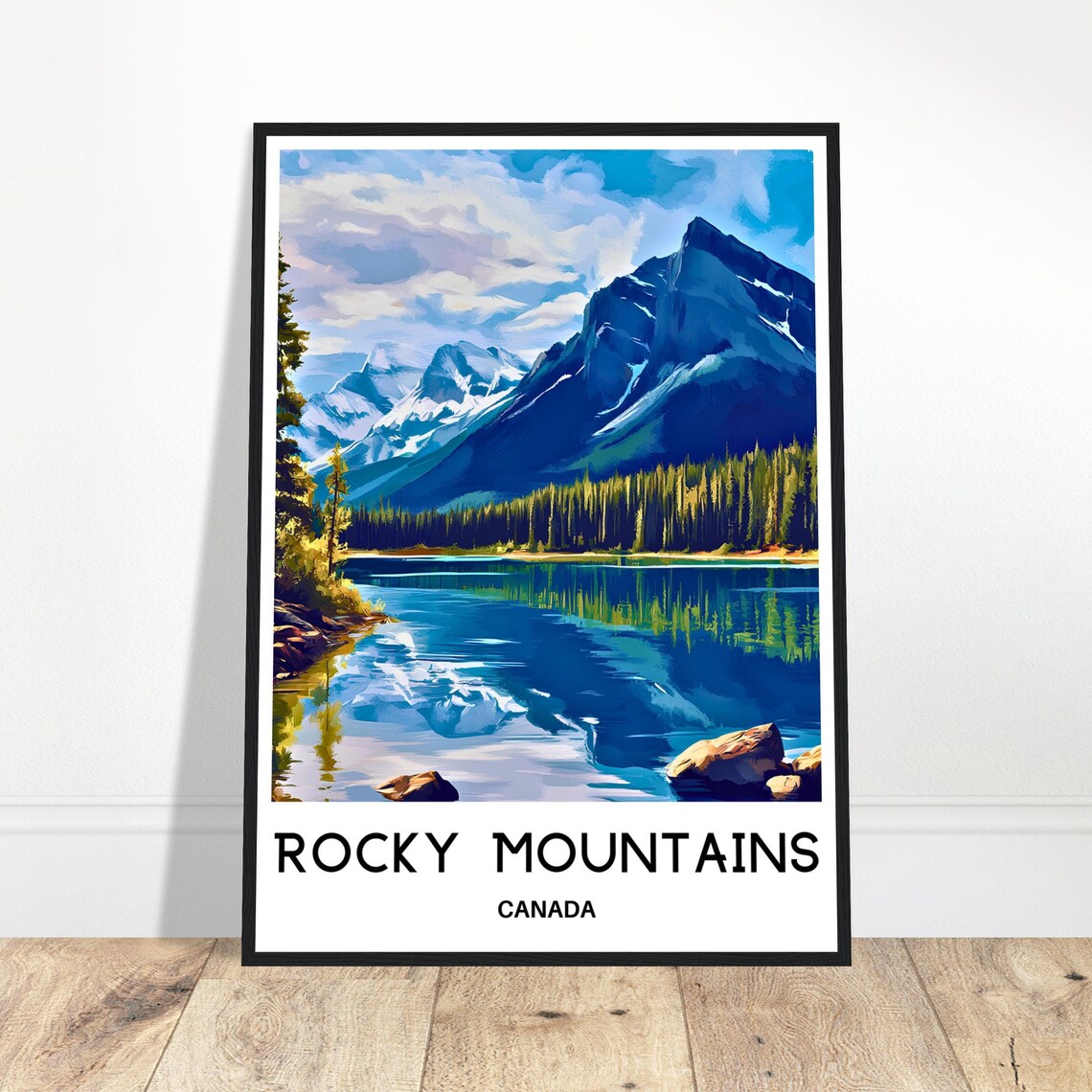 Rocky Mountains Canada Alpine Lake and Peak Reflections Poster