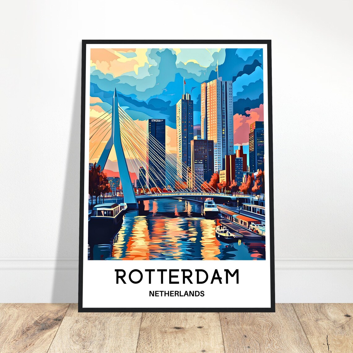 Rotterdam Travel Poster, Dutch Art Print
