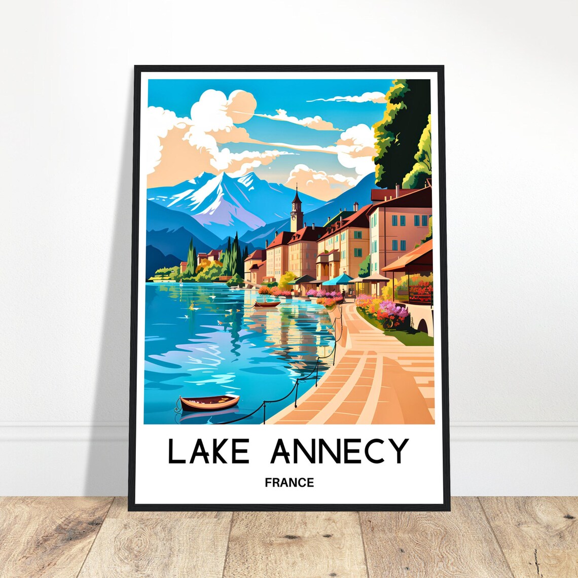 Lake Annecy Travel Poster, French Wall Art Print