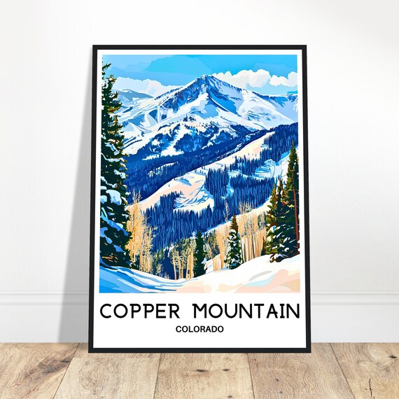 Copper Mountain Travel Print Poster Art America Lover Gift Wall Hanging Home Office Room Decor Colorado Illustration