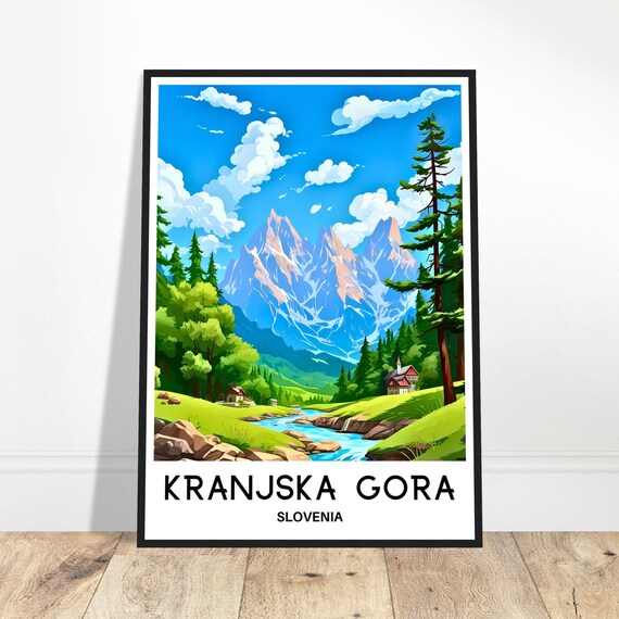 Kranjska Gora Travel Print Poster Slovenian Art Slovenia Lover Gift Wall Hanging Illustration Home Office Room Decor