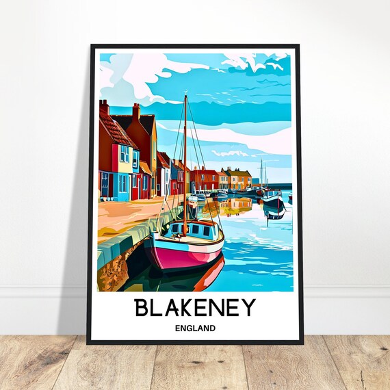 Blakeney Travel Print Norfolk Poster English Art England Lover Gift Wall Hanging Town Illustration Home Office Room Decor
