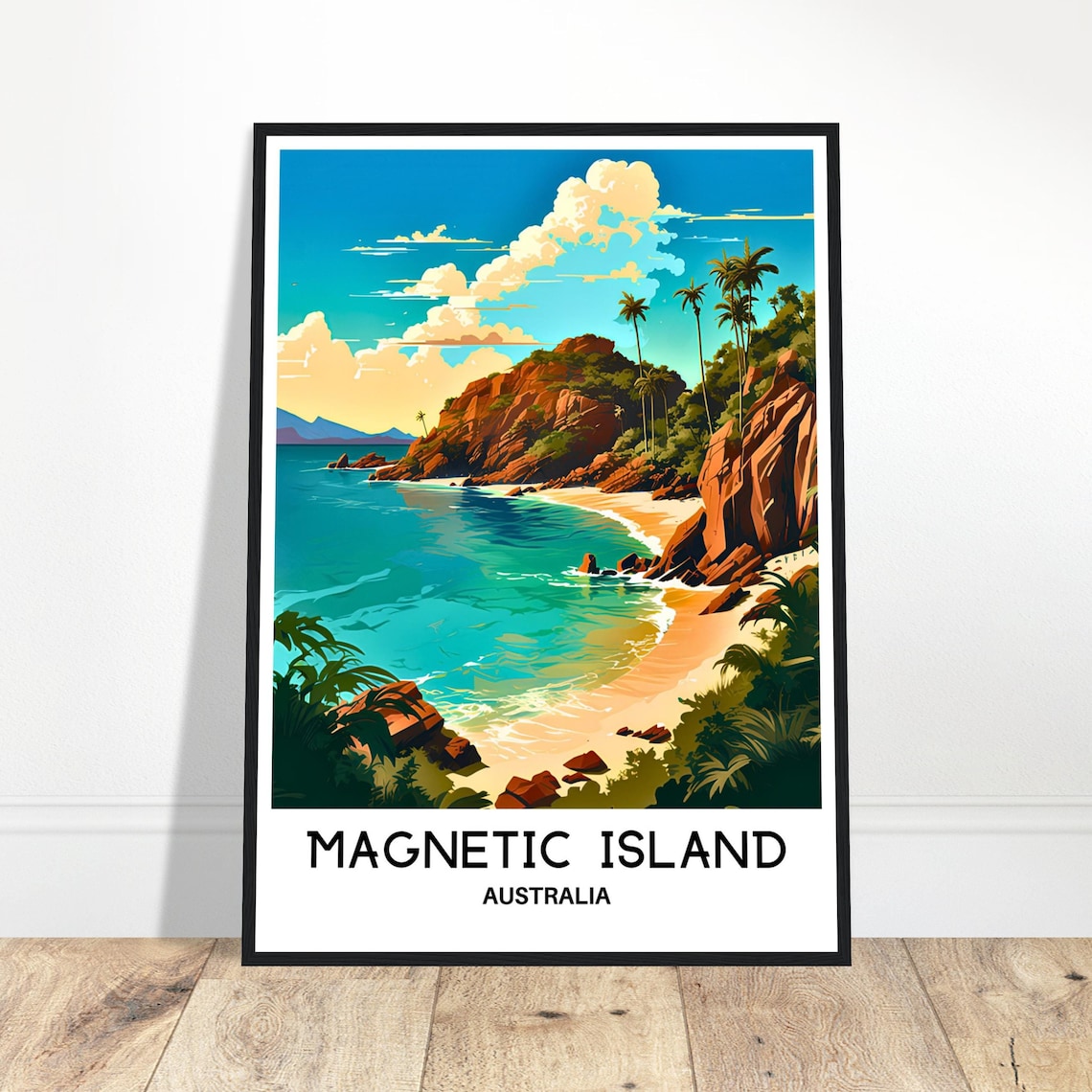 Magnetic Island Australia Tropical Cove Travel Poster Palm Coast Art